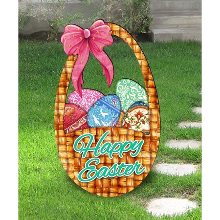 HEATWAVE Easter Basket Free Standing Garden Decor HE1774707